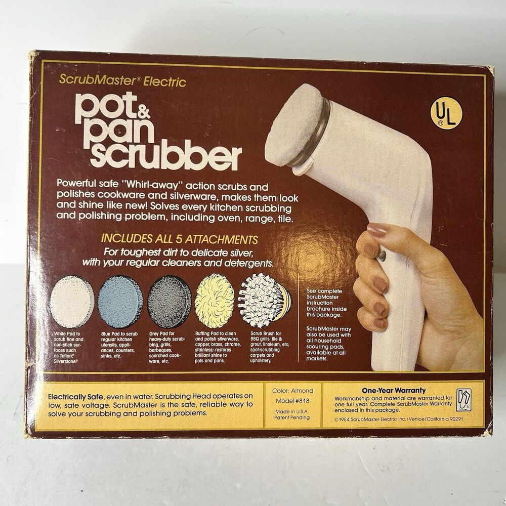 Scrub Master Electric Pot & Pan Scrubber Vintage 1984 USA Rare Tested